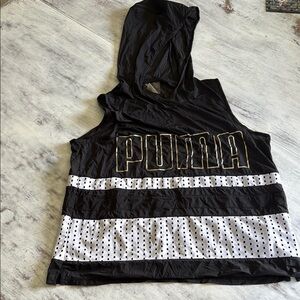 Puma Black and White Hooded Tank